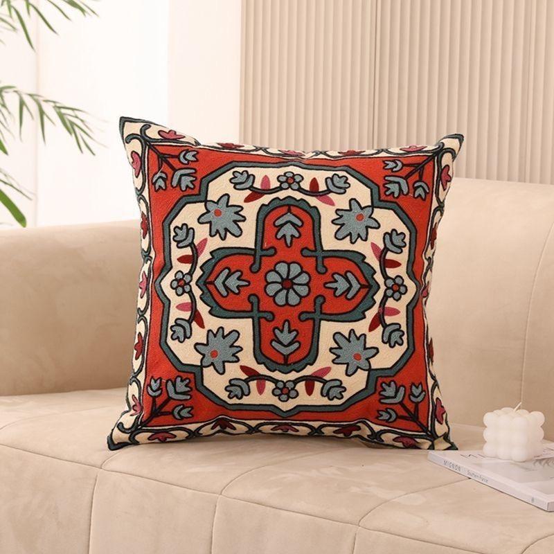 Retro Ethnic Style Printed Pillowcase: Pattern Sofa, Living Room Cushion Cover, Bedroom Bedside Pillow Cover