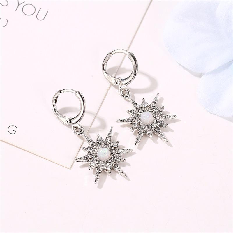 Fashion Net Red With Pendant Earrings Sun Flower Exaggerated Earrings Trend Female Accessories