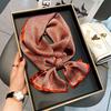 Burgundy Mulberry Silk Strip Simulation Silk Scarf Women'S Double-Layer Spring, Autumn And Winter Foreign Fashion Versatile Scarf