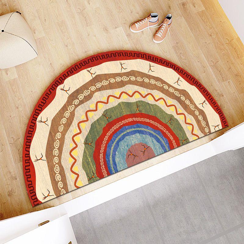 European Style Semi-circular Floor Mat Entrance Door Mat Bathroom and Toilet Door Mat Absorbent Dirt Resistant Non Slip Foot Mat