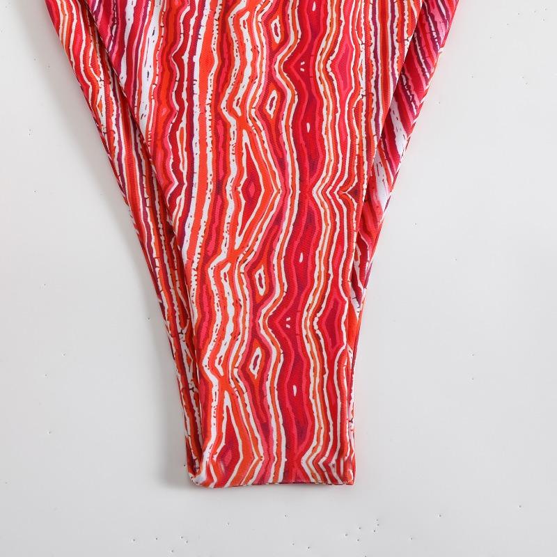 Sexy strap print swimsuit high waist quick-drying bikini multi-color neck fashion swimsuit bikini