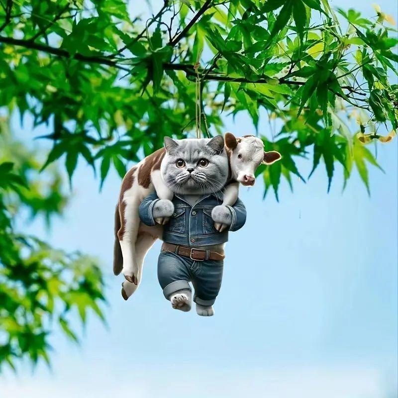 Christmas Home Christmas Tree Decorations Acrylic Flat Pendant Automobile Hanging Ornament Bag Ornaments