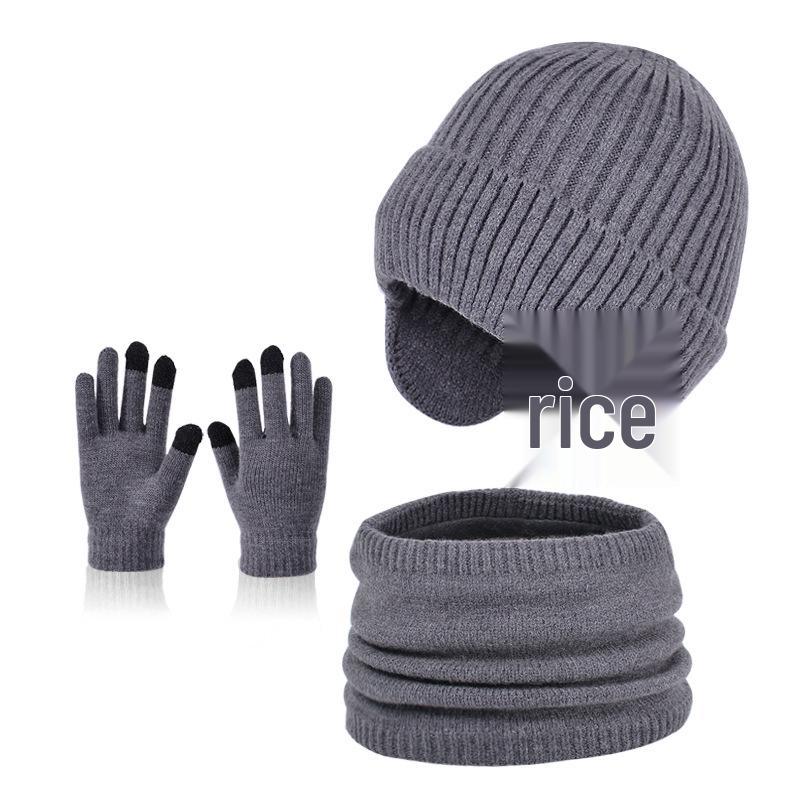 2153 Kids' Winter Hat & Fleece Scarf Set - Knitted Woolen, Warm Ear Protection, Pullover Design