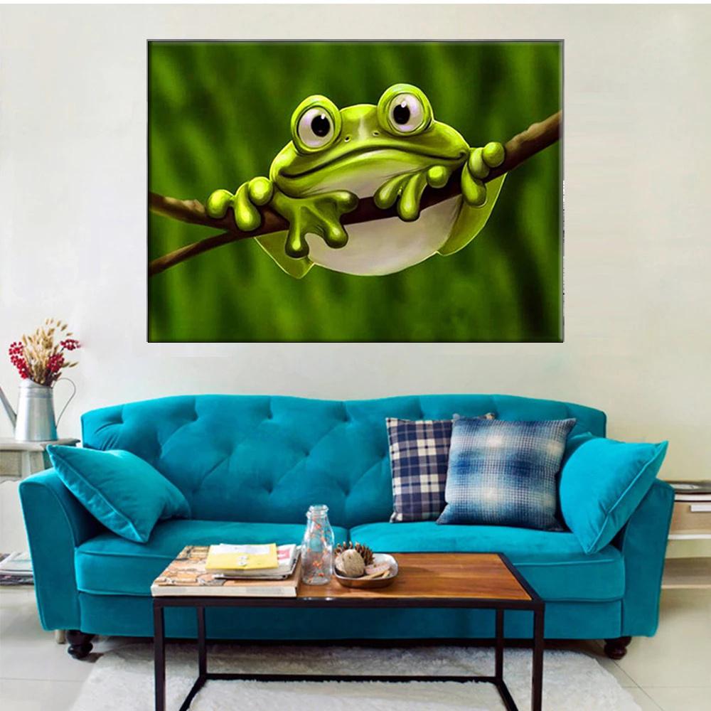 

5D Diy Алмазная картина Большая древесная лягушка Вышивка Мозаика Художественная картина Стразы Декор Подарок Full Round 30x40cm