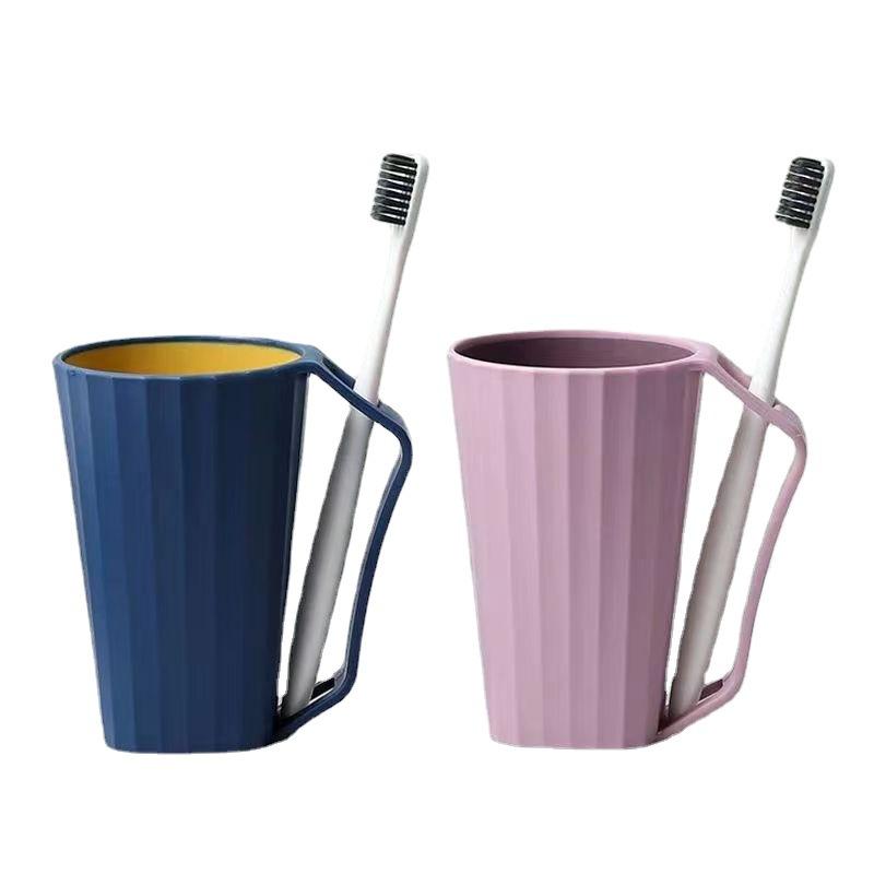 Creative Plastic Toothbrush Cup for Bathroom Dormitory Student Soft Grip Wash Cup