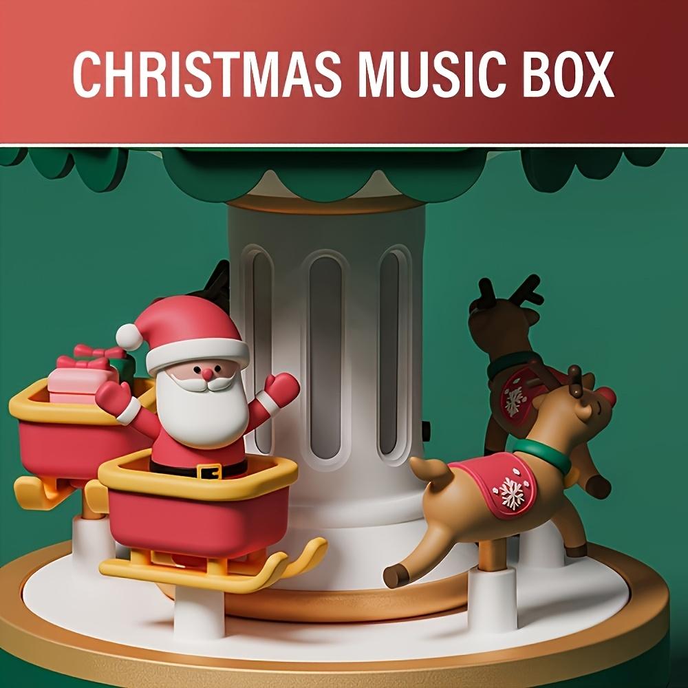 Dönen Atlıkarınca LED Gece Lambalı Noel Baba Müzik Kutusu, USB Güçlü Döndürücü, Sevgililer Günü Hediyesi Noel Ağacı İçin, Işıklı Noel Süsleri