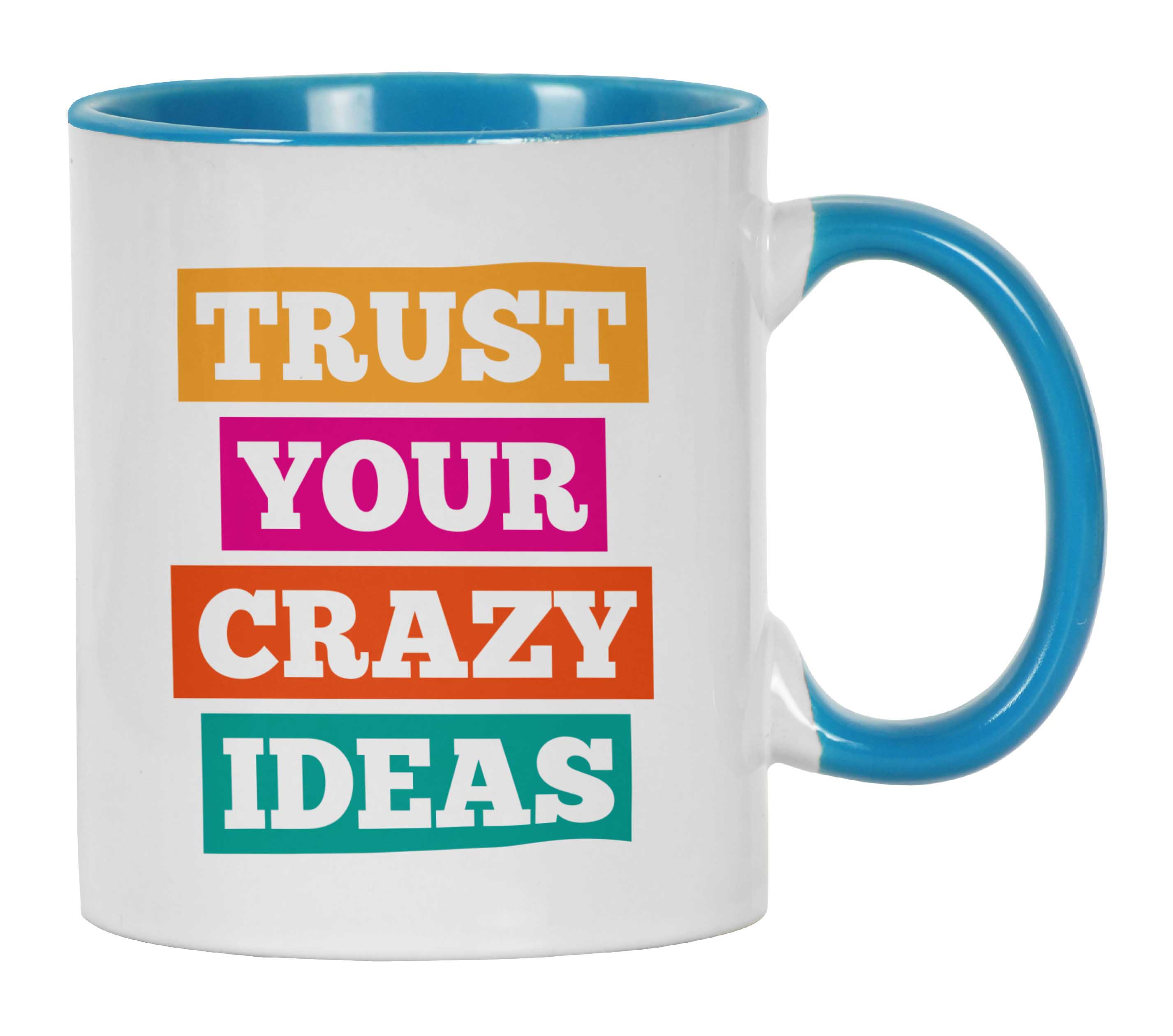 

Inkdotpot 11oz Ceramic Coffee Mug Trust Your Crazy Ideas Funny Novelty Quotes Employee Boss Coworkers 11oz небо синє кольору