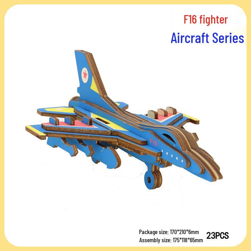 Handmade 3D Wooden Military Tank Model Puzzle for Children