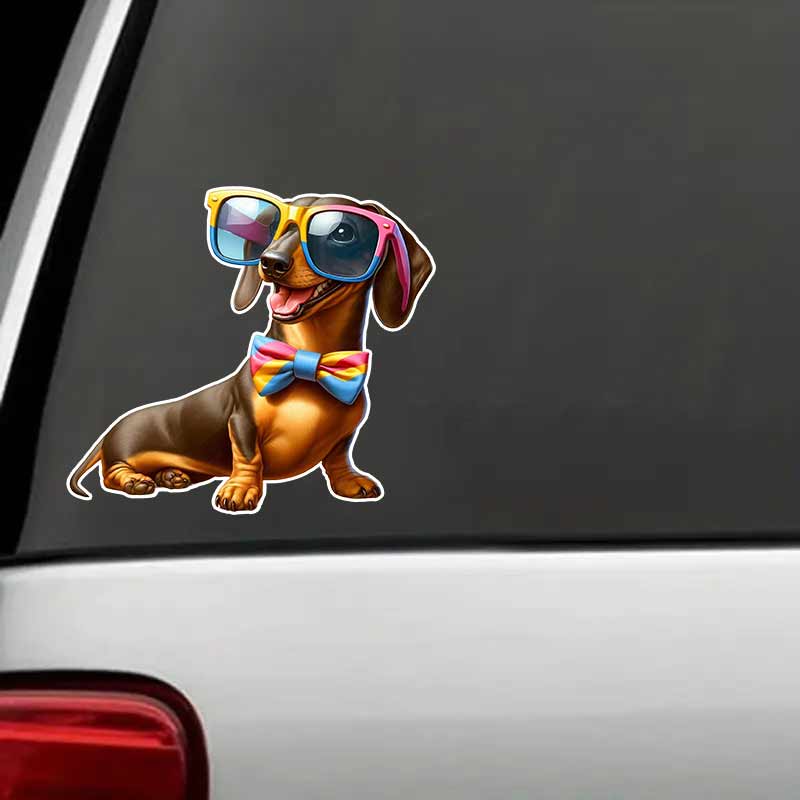 Funny Dachshund Pet Dog Animal Cartoon Car Sticker Waterproof Styling Automobiles Motorcycle Exterior Accessories Vinyl Decals TM230