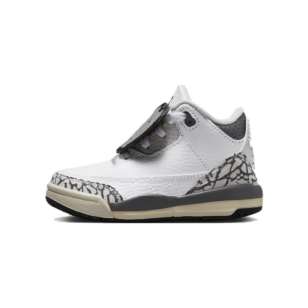 Air Jordan 3 Retro TD Hide N Sneak Baby Sneakers White Black Iron FB4415-100