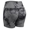 European & American Tie-dye V-Waist Yoga Shorts for Women - Hip-lifting, Three-point Design