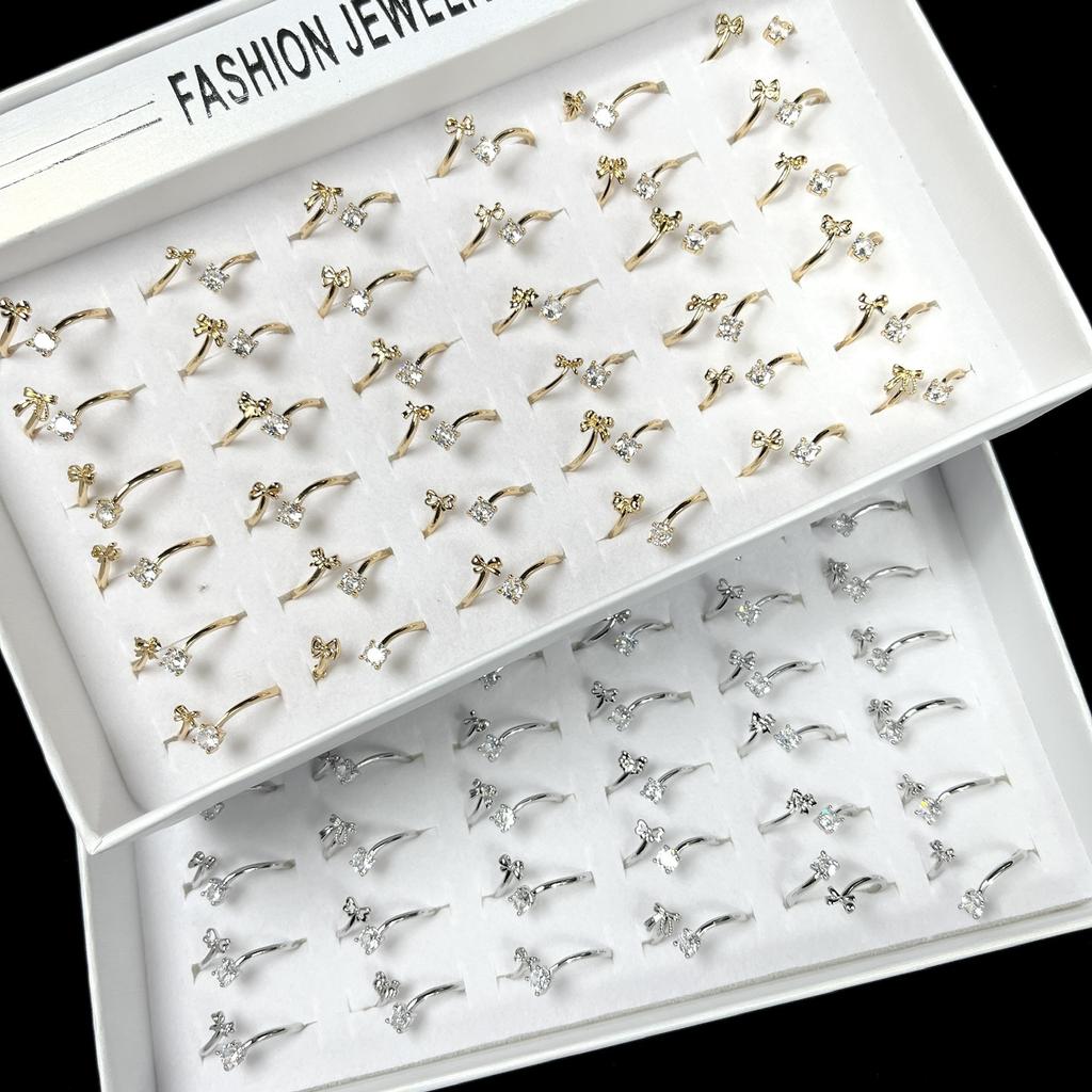10Pcs Lady adjustable ring, minimalist zirconia ring, butterfly ring