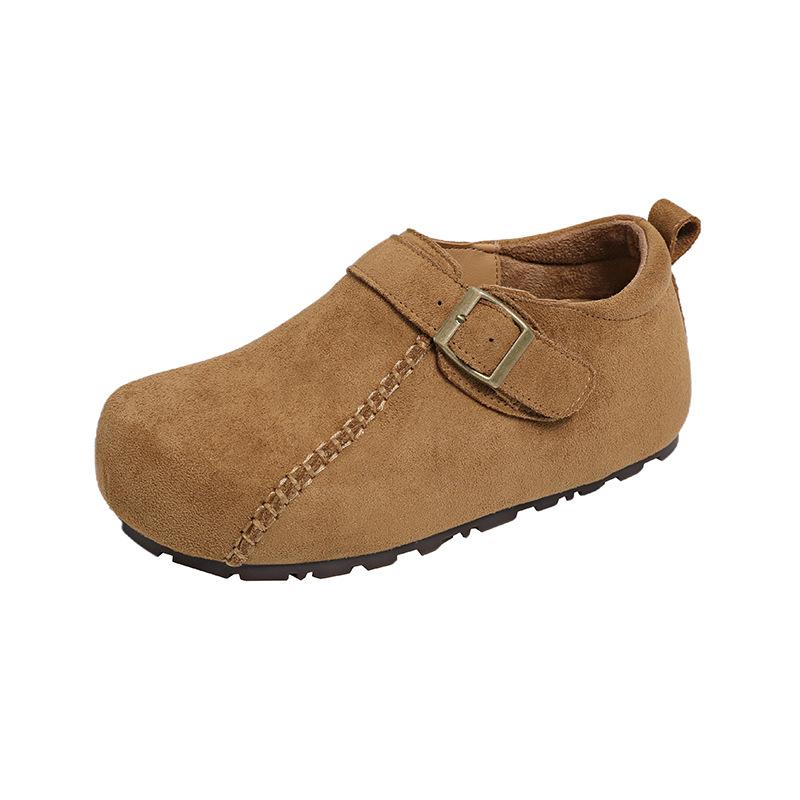 Stepping On Shit Feeling Retro Birkenstocks Women's Autumn and Winter 2025 New One-pedal Lazy Shoes Casual British Style Single Shoes