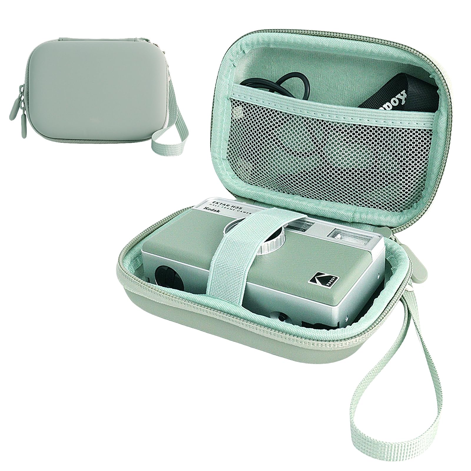 

VOVMOEYA Hard Compact Camera Case for Kodak EKTAR Hardshell Carrying Case with Hand Green H35/F8/F9/Vibe 501f, Shock-Resistant Strap, зелений