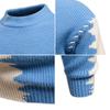 2025 Men's Color Block Knit Sweater: Trendy Loose Korean Style Autumn/Winter Base Layer