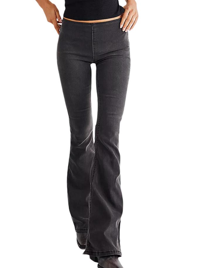 

Low-Waist Stretch Bell Bottom Jeans for Women - European & American Fashion M чёрный