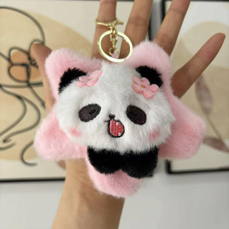 Creative Sunflower Panda Plush Toy Adorable Keychain Soft Stuffed Animal Gift 10-15cm