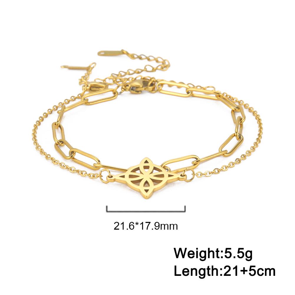 Lucktune Witchcraft Witch Knot Pendant Anklets for Women Stainless Steel Silver Color Anklet Summer Accessories Beach Jewelry