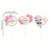 10pcs Mother's Day Cake Card Insertion Cake Decoration Ribbon Bouquet Flowers Romantic Creative Baking Festival Surprise
