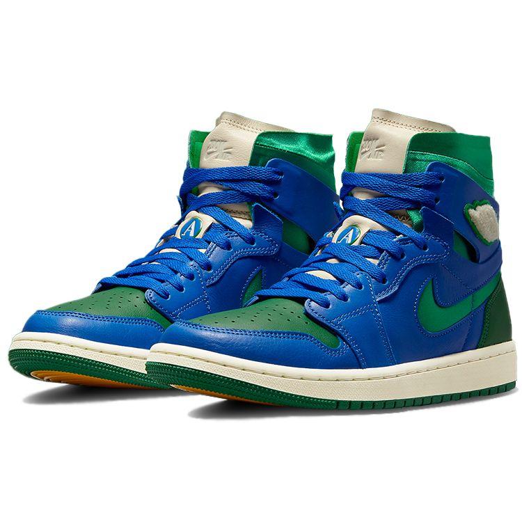 Aleali May x Air Jordan 1 High Zoom Comfort Califia Kadın Spor Ayakkabı Mavi Hyper-Kraliyet Çam-Yeşil DJ1199-400