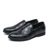 Men Loafers Leather Shoes Formal Business Flats Slip On Shoes Wedding Dress Prom Black Shoes Large Size