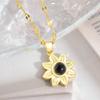 Projection Sunflower Necklace Women'S Simple Natural Versatile 100 Languages Clavicle Chain Accessories