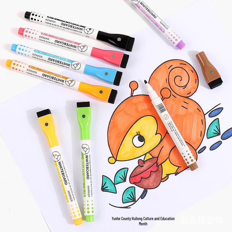 Bunte Magnetische Whiteboard-Marker mit Radierer - Große Kapazität, Wasserbasiert, Abwischbar für Kinderzeichnungen.
