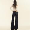 Women's Original Blue Micro-Flare Low-Rise Jeans, Autumn/Winter 2024: Trendy Slimming Wide-Leg Style