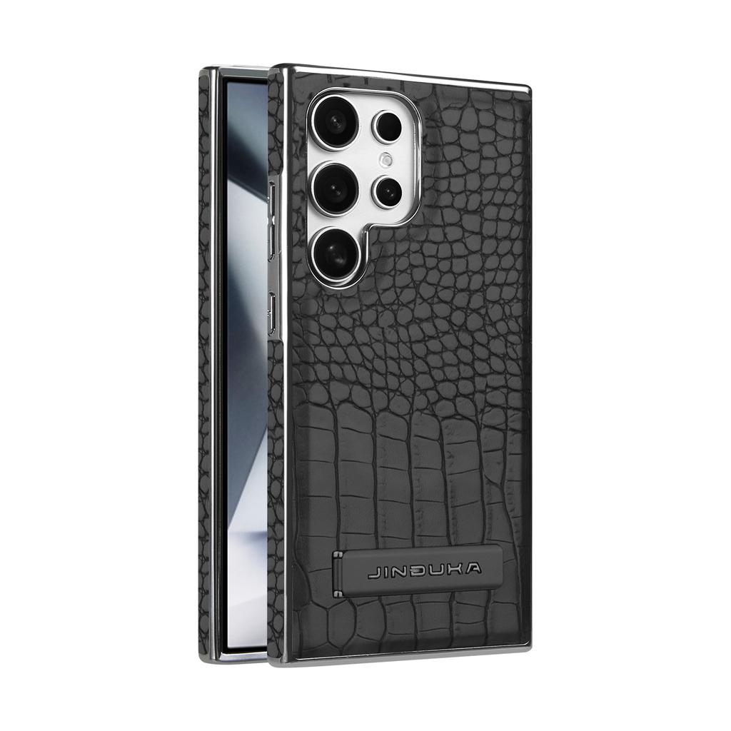 Boutique Crocodile Texture Leather Stand Case For Samsung Galaxy S25 Ultra S24+ Plus S23 Magnetic Cover Kickstand Premium