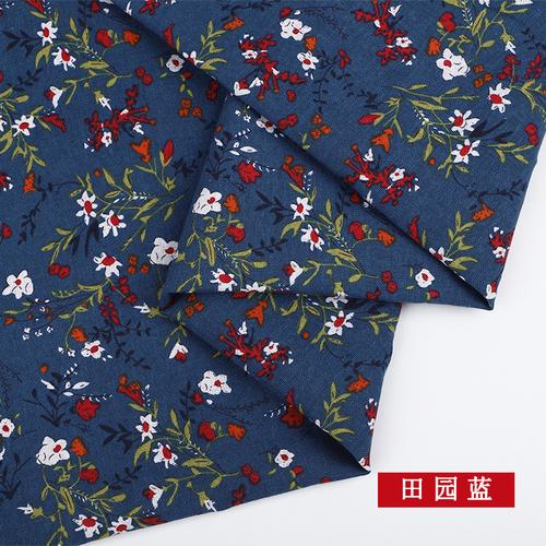 145x50cm Baumwolle Leinen Bedruckter Stoff Kleiner Blumenstoff für Kleider Bekleidungsstoffe Handgefertigt DIY Nähzubehör TJ9778