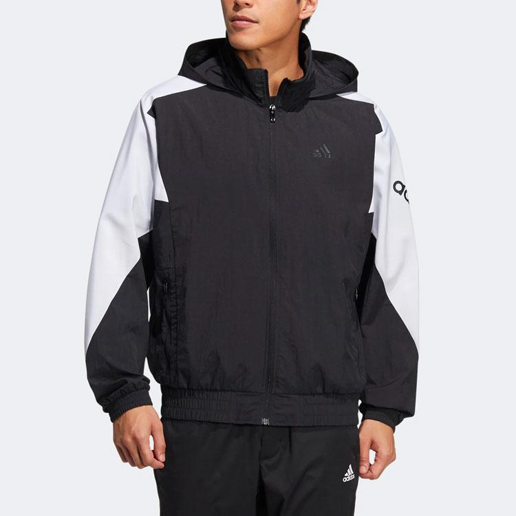 Adidas Sport Comfort Casual Windbreaker Jacket Unisex Outerwear Black HE7428