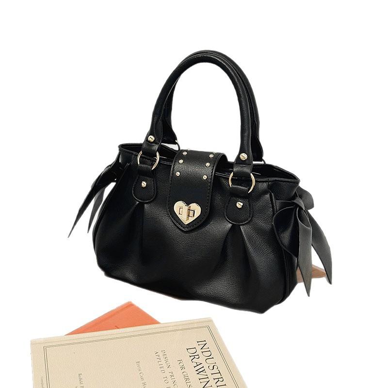 Bolso de Mano de Moda, Bolso Pequeño Retro para Desplazamientos, Diseño Nicho, Bolso de Un Solo Hombro, Bolso Bandolera de Color Sólido