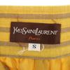 YVES SAINT LAURENT 80s 90s Linen Blend Old Striped Pattern Midi length flare skirt Women Used