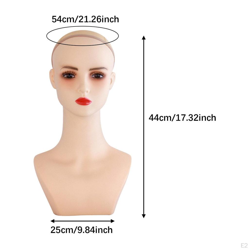 Realistic Female Mannequin Head,with Makeup,Multipurpose,Professional Manikin PVC Head Wig Display
