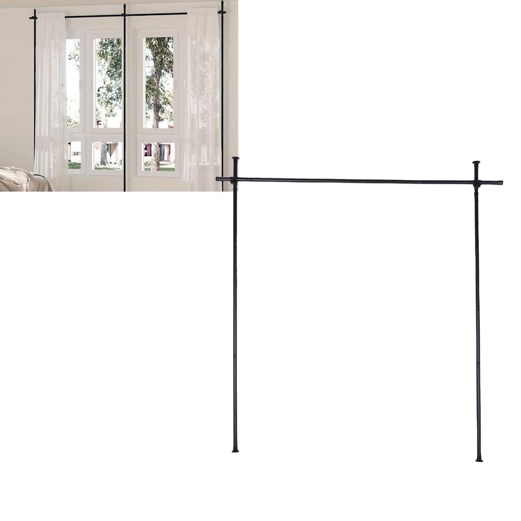 Room Divider Curtain Rod Carbon Steel Vertical Tension Rod for Room Separation   Partition Space Separator Curtain Stand