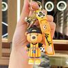 Trendy 3D Cartoon Football Bear Keychain Pendant for Backpack or Car