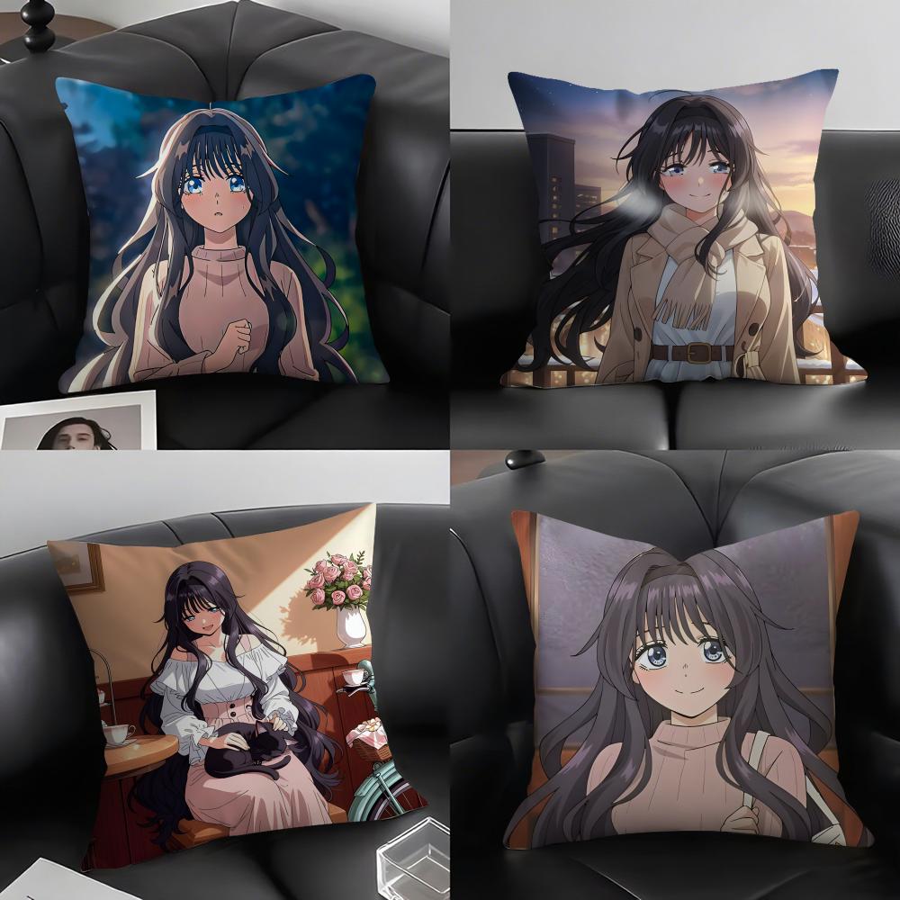 WWaguri KaorukoO Anime Cushion Cover Pillowcase Ultra Soft Skin Friendly Fabric Cloud Like Comfort Concealed Zipper