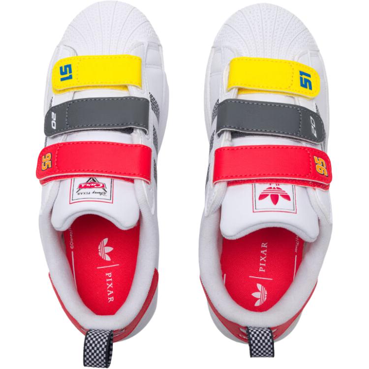 Adidas Cars X Superstar II Comfort Closure K Kids Sneakers White Cloud-White Bright-Red JQ1337