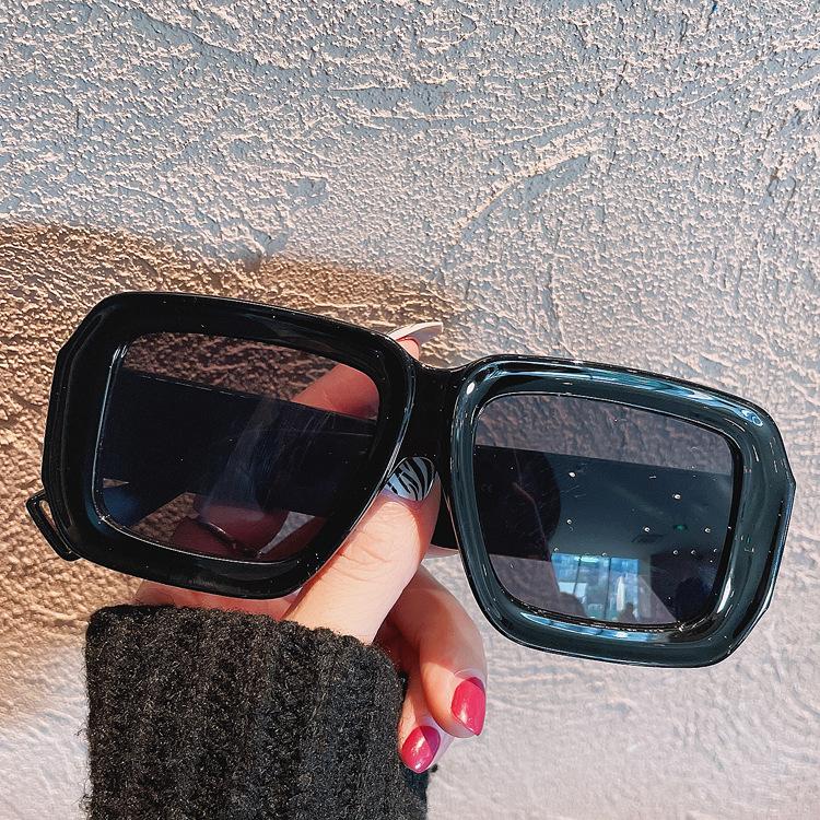 Fashion Purple Square Oversized Sunglasses Women Luxury Designer Big Frame Thick Sun Glasses For Men Shades Travel Goggle