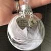 A Piece Exquisite Of My Heart Is In Heaven Feather Heart Ornament Ball For Family Celebrations