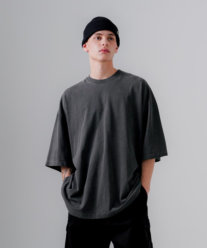 EZKATON 20S Pigment Short Sleeve T-Shirt Deep Gray Shst6770