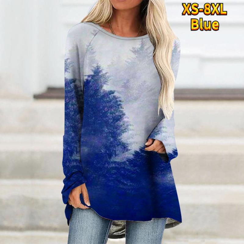 Классический изысканный женский повседневный свободный топ с круглым вырезом и длинным — фото 8