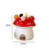 Cute Mushroom Fruit Fork Set Dessert Cake Stainless Steel Small Fork Storage Can Fruit Fork Home Decoration Kitchen Accessories