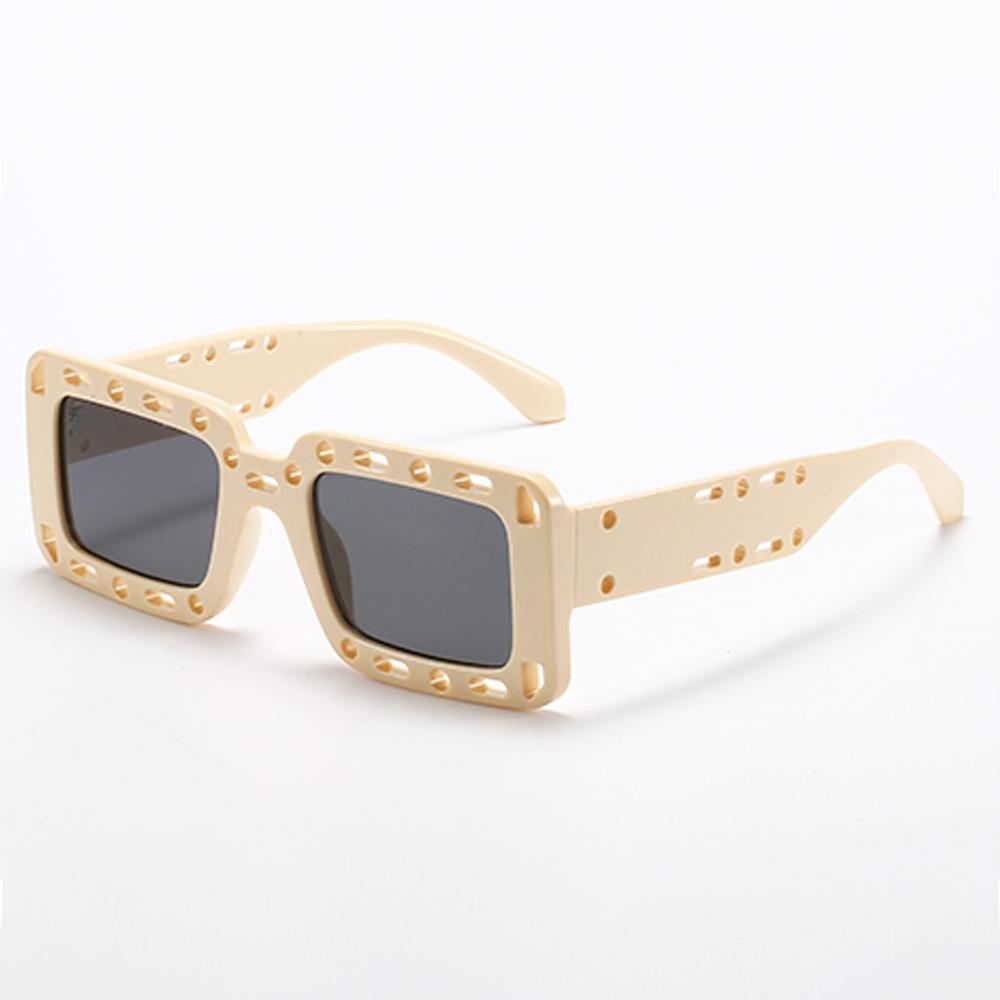 Hip Hop Square Sunglasses for Men and Women Fashion Loophole Style Shades Eyewear Trendy Square Glasses