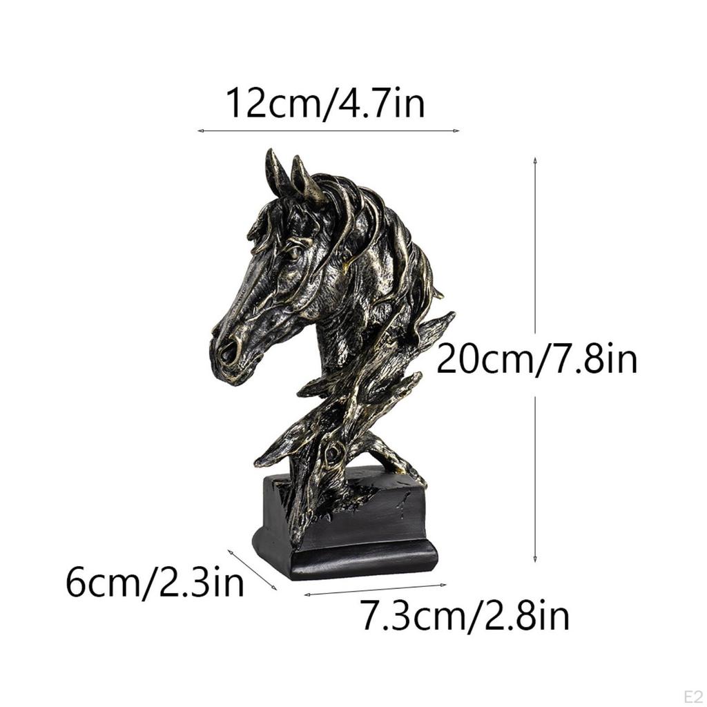 Horse Head Sculpture AntiqueStyle Horsehead Textured Bust for Equestrian