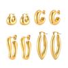 INS Style Irregular Hollow Stainless Steel Hoop Earrings: Lightweight, Layered, Perfect for Daily Wear and Parties.