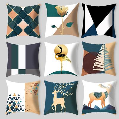 Modern Simple Fashion Geometric Animal Pattern Print Pillow Cover European Style High-end Home Sofa Cushion Cover