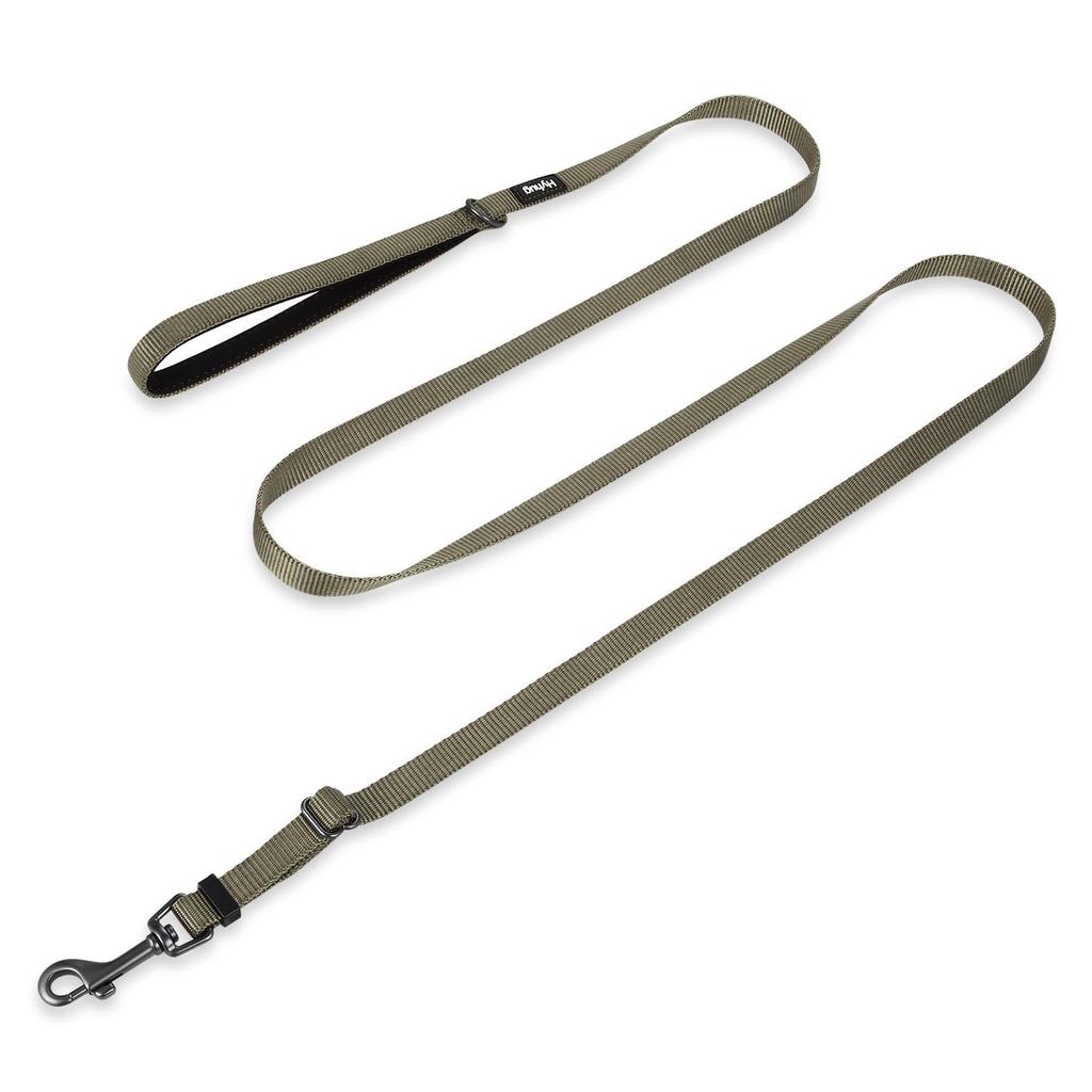 Hyhug Nylon Adjustable Meter Dog Durable and Sturdy Leash with Soft Padded Handle and Easy To Use Bolt Suitable for Medium and Small Dogs Military 1.8