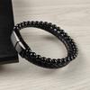 Men Bracelet Rope Stainless Steel Magnetic Natural Stone Leather Beaded Braclet Volcanic Stone bracelet bangles Chain Gift