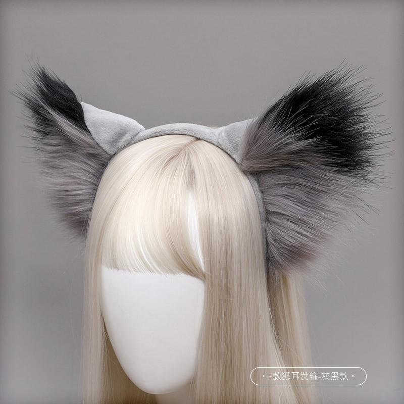 Handgefertigtes Fuchs-Ohren-Haarband Cosplay Kostüm Party Halloween Accessoire Süßer Kawaii Stil